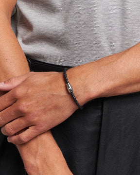 Pulseira Montblanc de Couro com Fecho em Aço